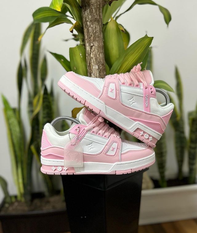 louis vuitton sneakers pink and white